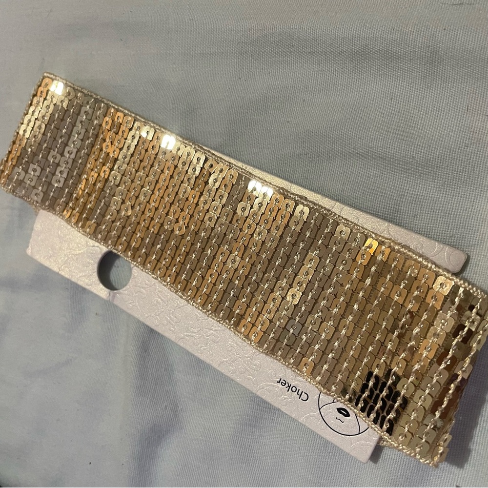 Gold Sequin Choker Necklace - Unbranded Women’s Jewelry
